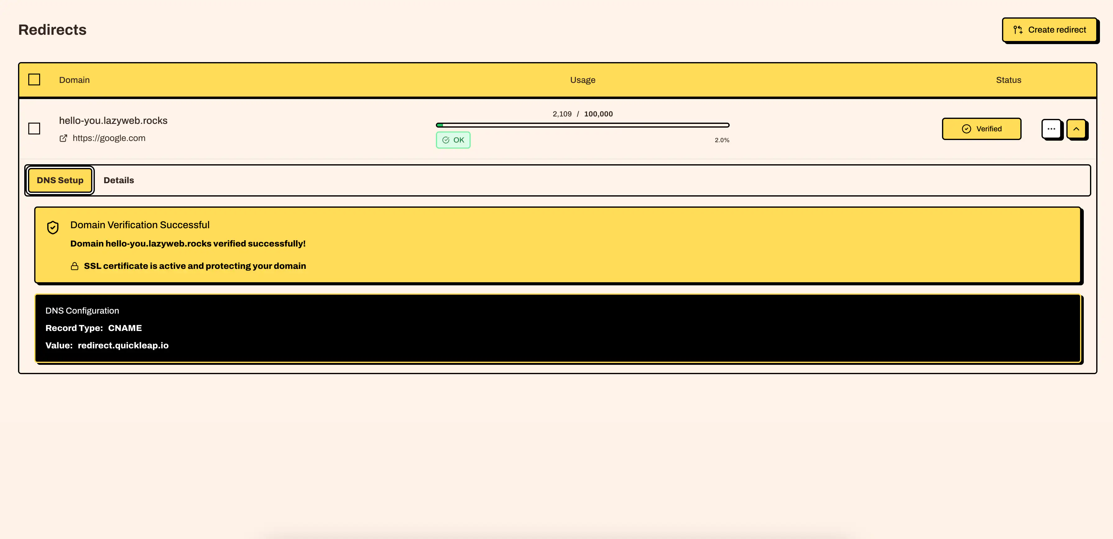 Simple Domain Redirects